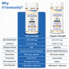 Comparison of #1immunity 70% IgG Extra Strength and 22% IgG Regular Strength bovine colostrum supplements for immune support and gut health